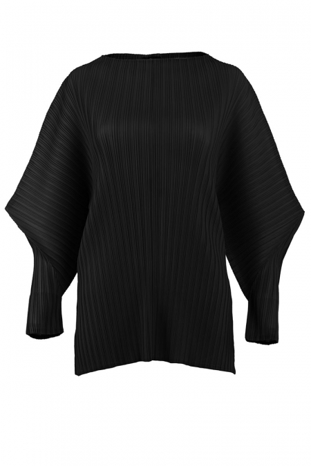 Mayven Pleated Kaftan Blouse - Black