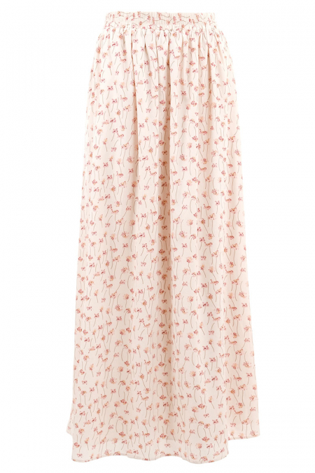 Daisey A-Line Skirt - Cream Floral