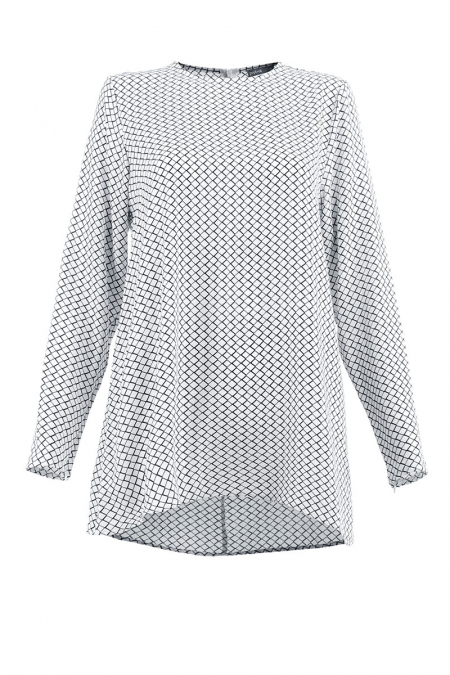 Laynee Flared Blouse - White Diamond