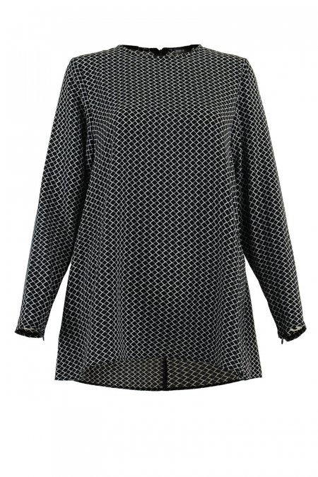 Laynee Flared Blouse - Black Diamond