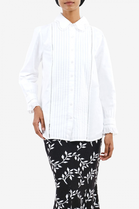 Ceequin Front Button Shirt - White