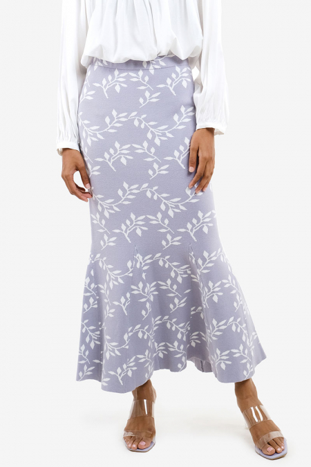 Taraji Knit Mermaid Skirt - Lilac Floral