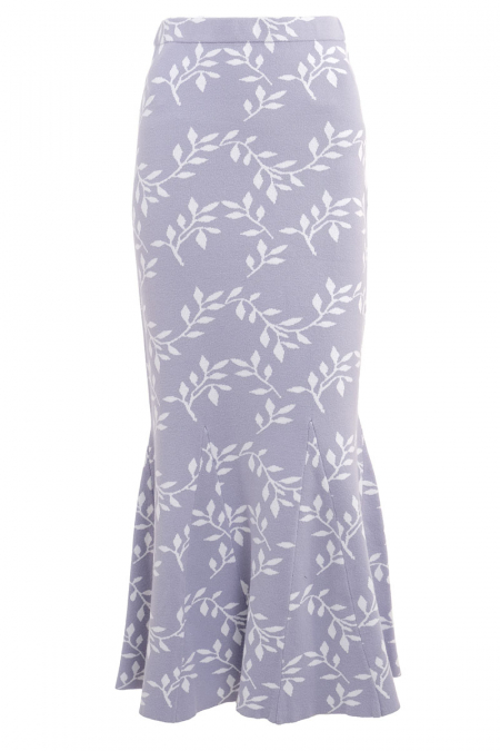 Taraji Knit Mermaid Skirt - Lilac Floral