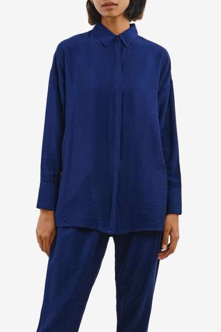 Sumeya Front Button Shirt -  Crown Blue