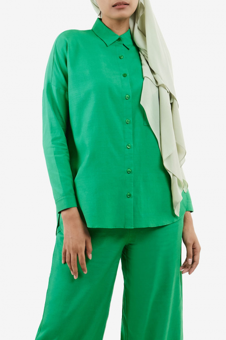 Bittania Front Button Shirt -  Jade Green