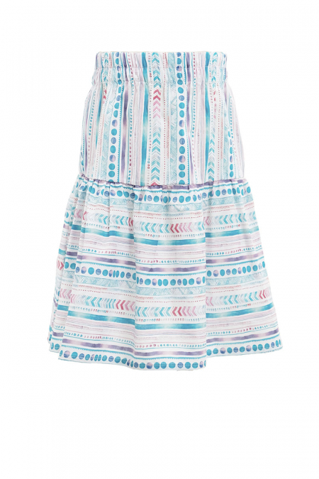 KIDS Leonie A-line Skirt - Blue Boho Print