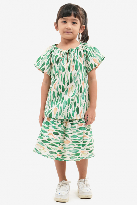 KIDS Sherry Flared Blouse - Bay Leaves