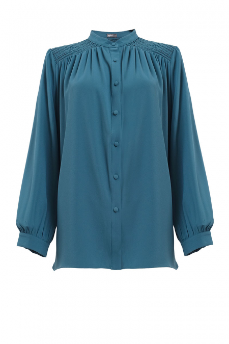 Rotceh Front Button Blouse - Emerald