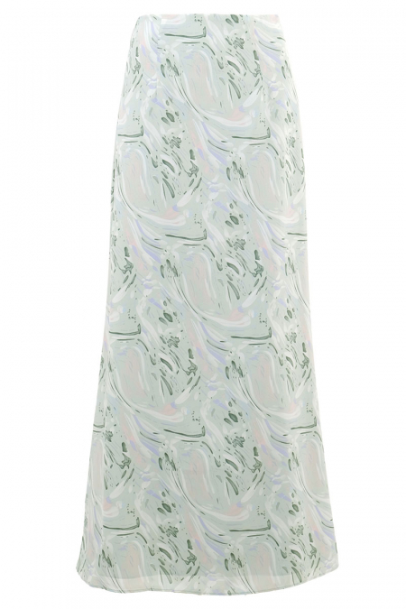 Rahma A-line Skirt - Mint Abstract