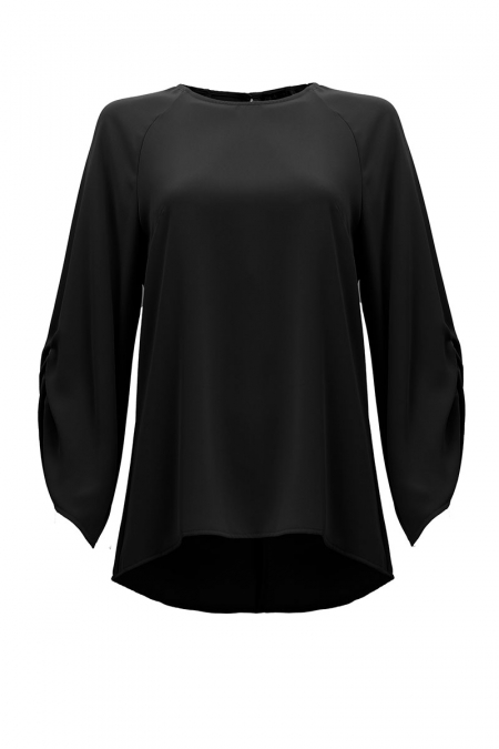 Eirini Raglan Sleeve Blouse - Black