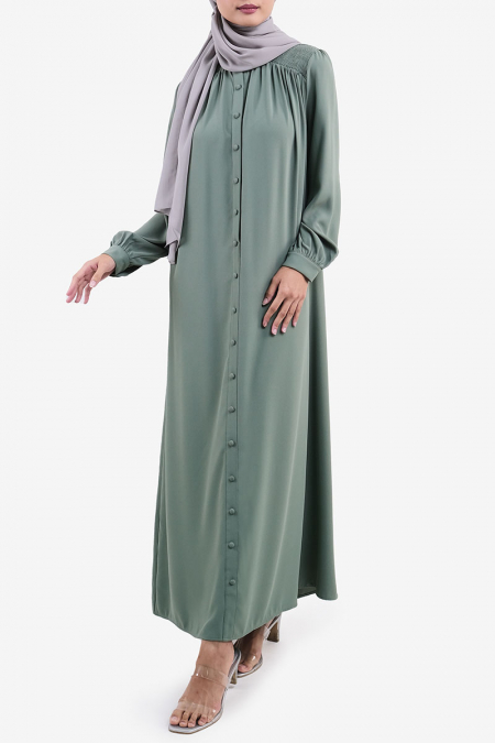 Malakiyah A-Line Maxi Dress - Moss Green