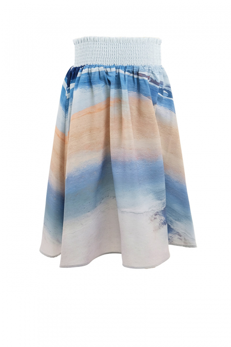 KIDS Aliza A-Line Skirt - Blue/Beige Paint