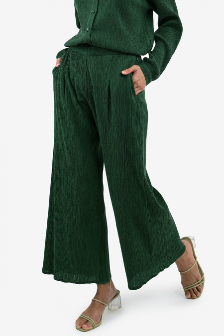 Dailyn Wide Legged Pants - Forest Green
