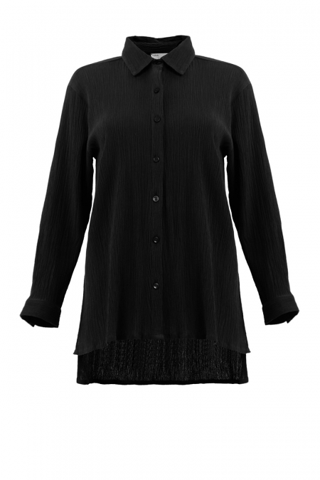 Kaylar Front Button Shirt - Black