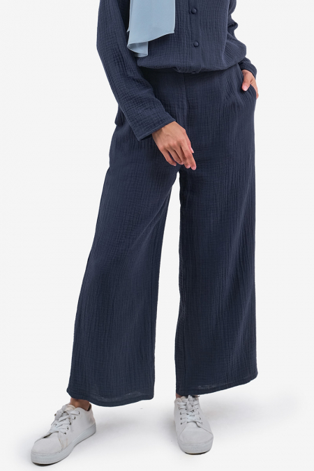 Seniya Straight Cut Pants - Washed Blue