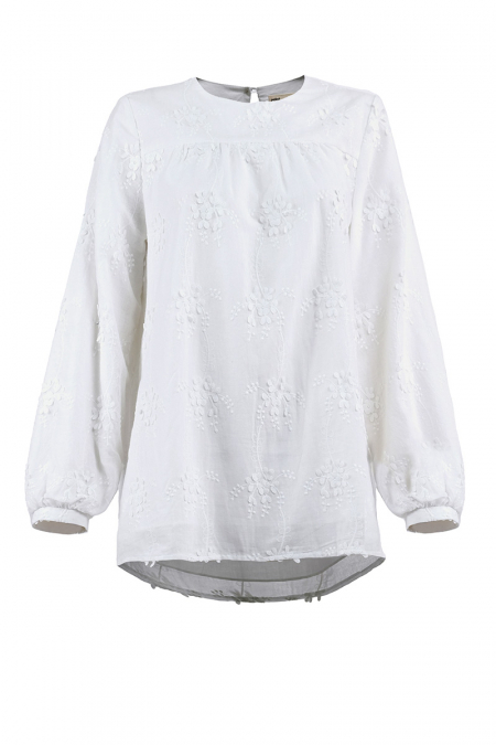 Zaheera Embroidered Blouse - White
