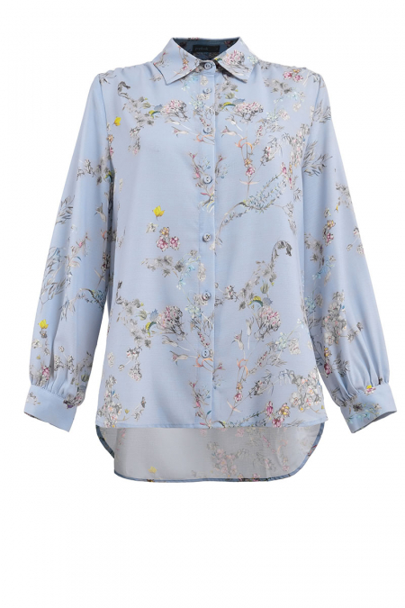 Siyani Front Button Shirt - Blue Floral