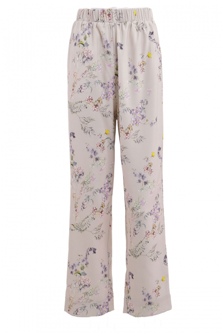 Lynzee Straight Cut Pants - Beige Floral