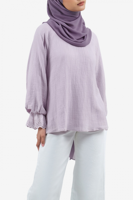 Latipah Flared Blouse - Light Orchid