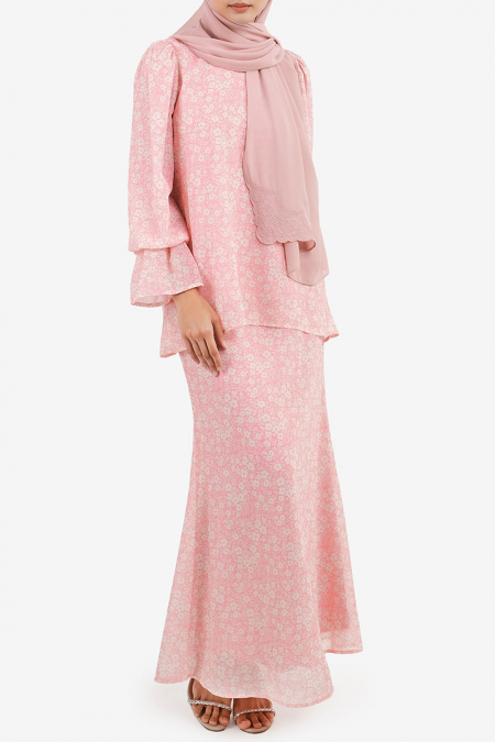 Luyina Blouse & Skirt - Pink Mini Floral