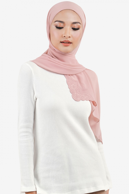 Shadiya Rectangle Chiffon Headscarf - Dusty Pink