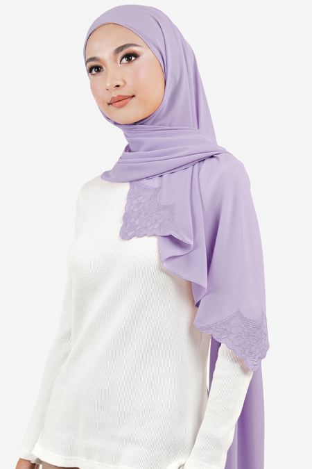 Shadiya Rectangle Chiffon Headscarf - Dusty Lavender