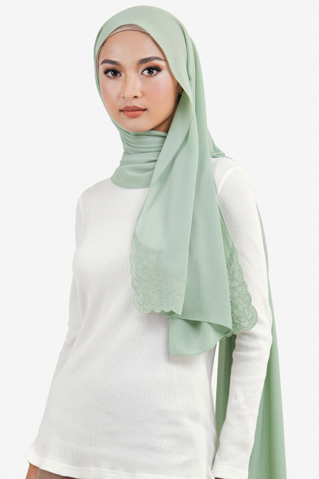 Shadiya Rectangle Chiffon Headscarf - Seafoam