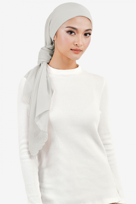 Safia Square Chiffon Headscarf - Mint Grey