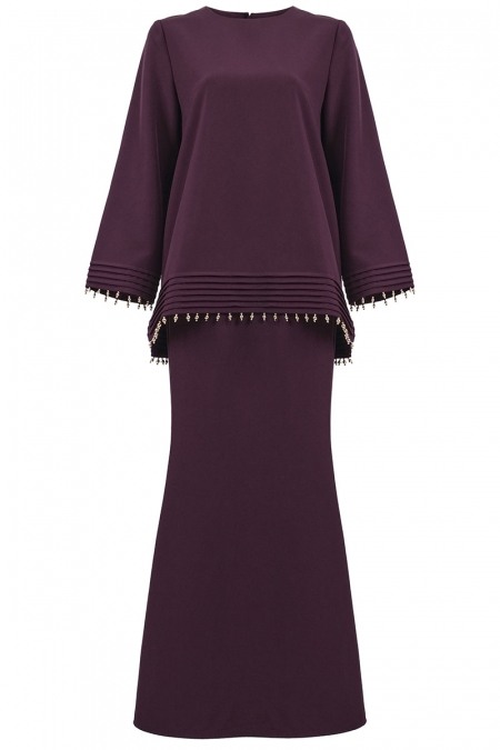 Alhena Blouse & Skirt - Deep Plum