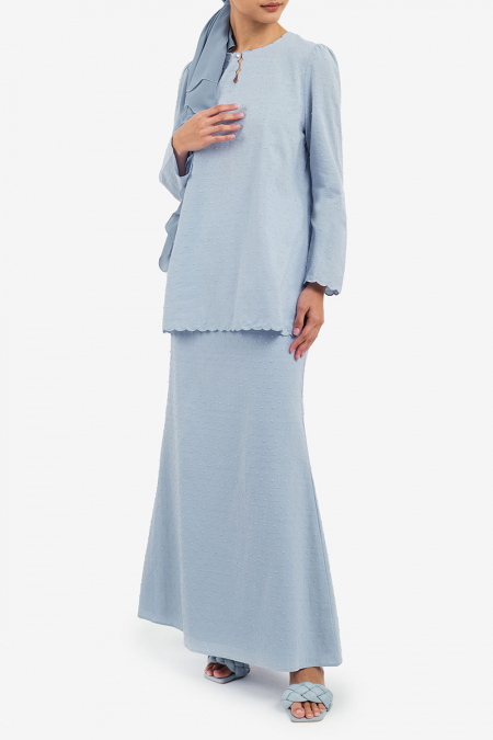 COTTON Ondeh Blouse & Skirt - Baby Blue