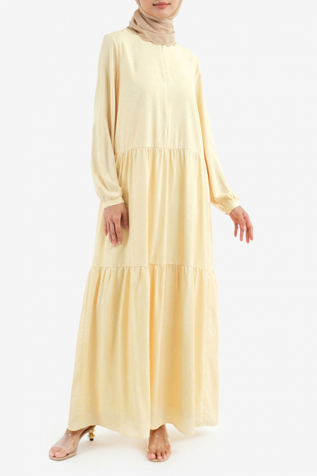 Raiqa Dress - Butter Yellow Print