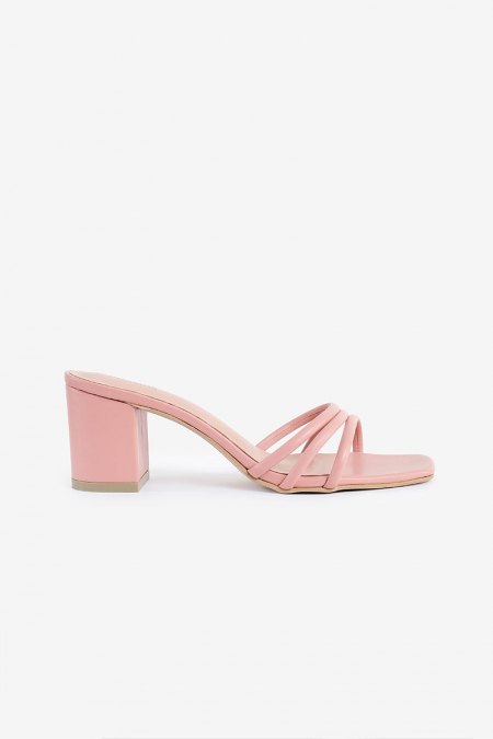 Paizley Strap Heels - Dusty Pink