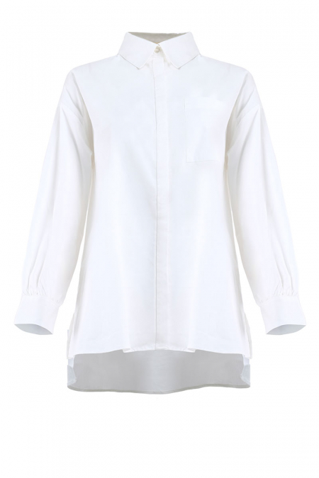 Makena Front Button Shirt - White