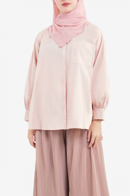 Makena Front Button Shirt - Pink