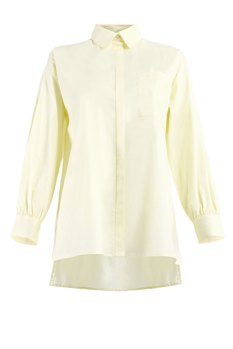 Makena Front Button Shirt - Butter Yellow - Poplook.com