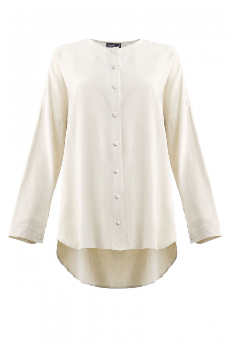 Rhayna Front Button Blouse - Stone