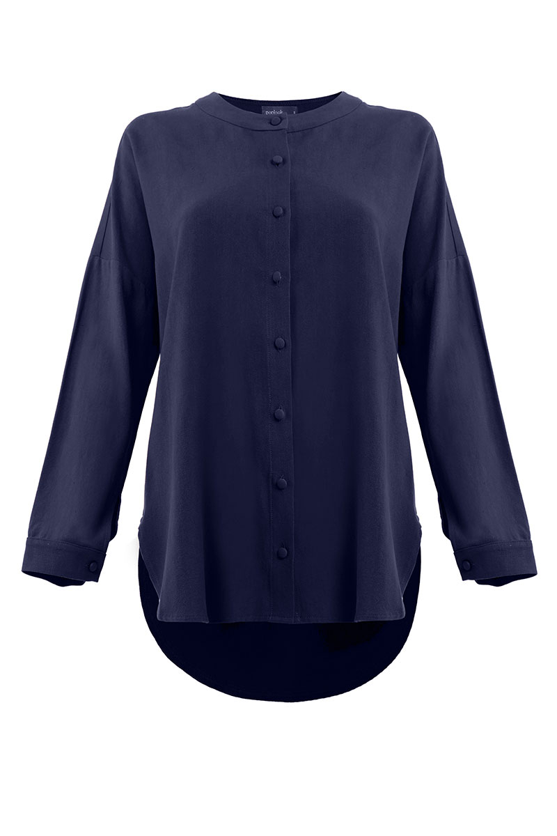 Rhayna Front Button Blouse - Eclipse - Poplook.com
