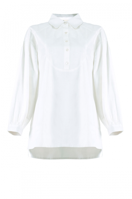 Terina Drop Shoulder Shirt - White