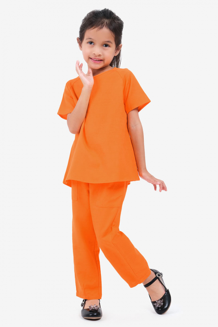 KIDS Sayla Raglan Sleeve Blouse - Tangerine