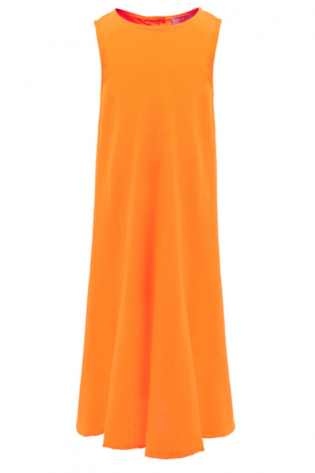 KIDS Ceria Flared Dress - Tangerine