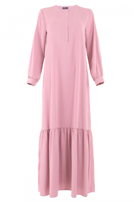 Helema Gathered Hem Dress - Cameo Pink