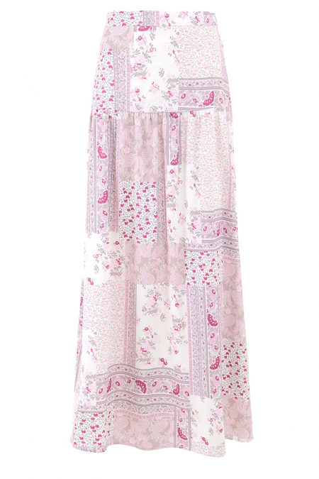 Idina A-line Skirt - Pink Patchwork