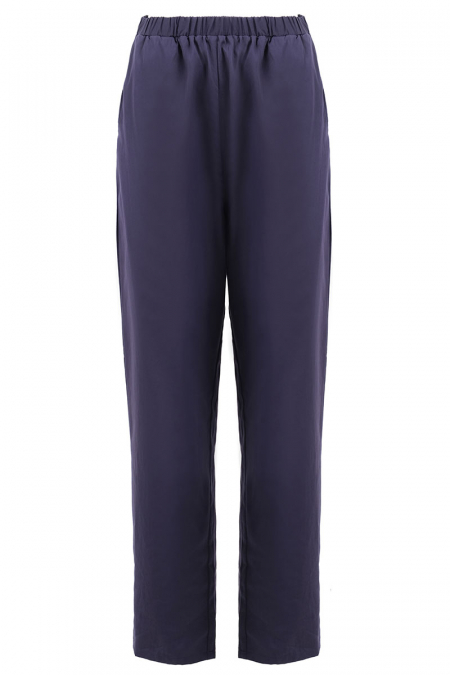 Rozali Elastic Waist Pants - Navy