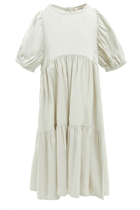 KIDS Ibby Gathered Tier Dress - Soft Green