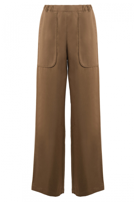 Arella Straight Cut Pants - Sepia Brown