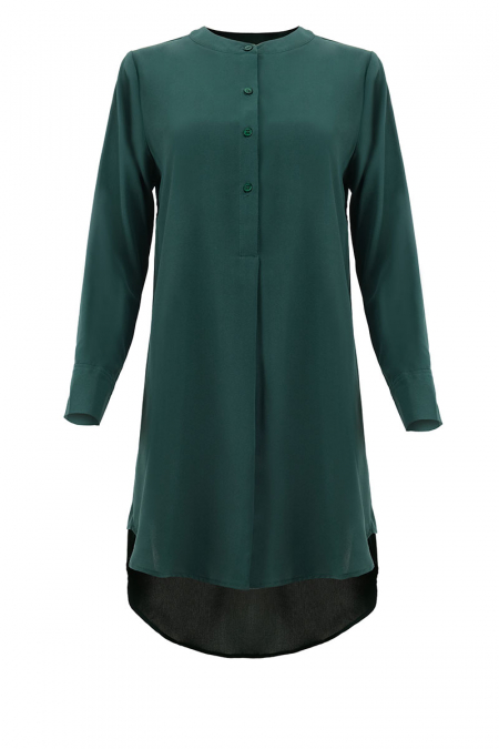 Carlianne Curved Hem Tunic - Posy Green