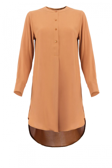Carlianne Curved Hem Tunic - Taffy brown