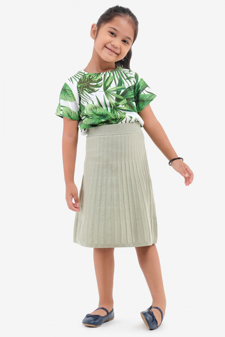 KIDS Samara Ribbed Knit Skirt - Apple Mint