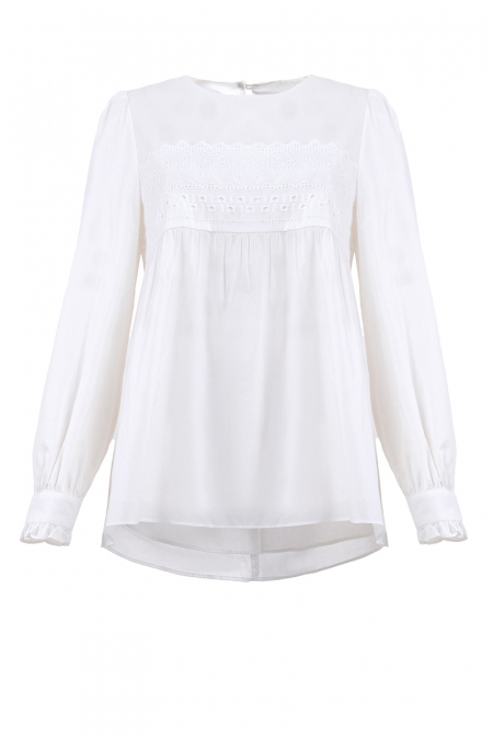 Dylyn Puff Shoulder Blouse - White