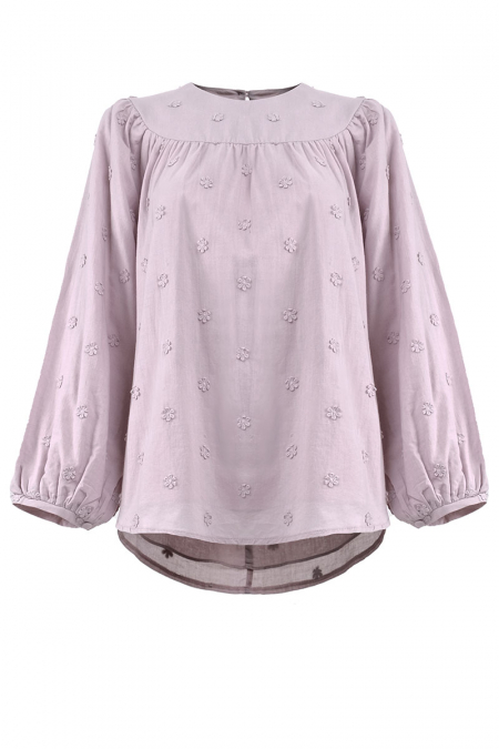 Korinna Embroidered Blouse - Pale Pink
